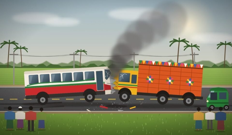 Two killed, 7 injured in microbus-truck head-on collision in Bogura