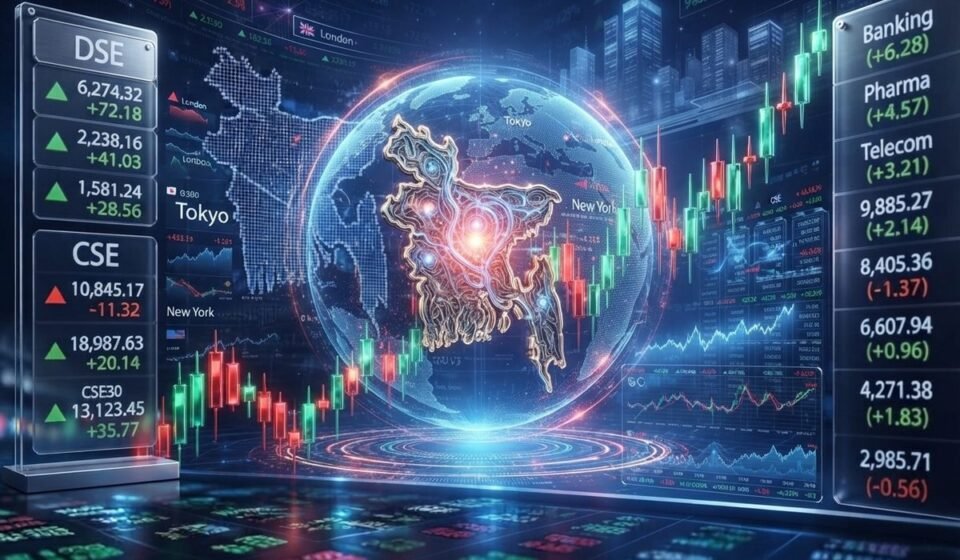 Stock market trading under way with indices on upward trend