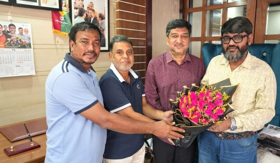New governing body president of Tongi Pilot College greeted with flowers