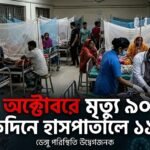 অক্টোবরেই ডেঙ্গুতে মৃত্যু ৯০, একদিনে হাসপাতালে ভর্তি ১ হাজার ১৮১