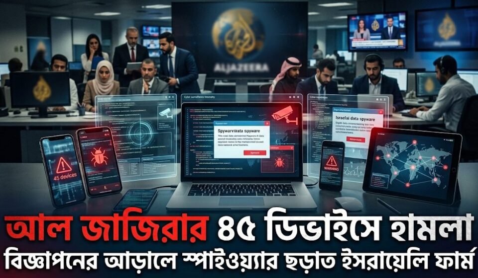 আল জাজিরার ৪৫ ডিভাইসে হামলা, বিজ্ঞাপনের আড়ালে স্পাইওয়্যার ছড়াত ইসরায়েলি ফার্ম