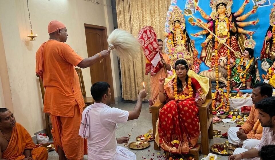 Kumari Puja held at Ramakrishna Mission to the sound of conch shells and ululation, thousands of visitors throng in Habiganj