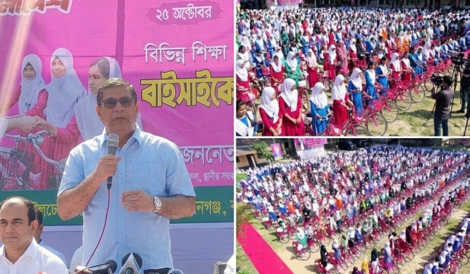 জাইমা রহমানের জন্মদিনে বগুড়ার ৫৪৮ ছাত্রী পেল গোলাপি সাইকেল