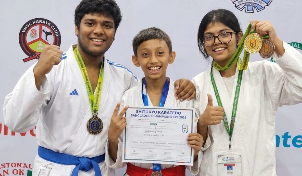 কাতায় স্বর্ণসহ জুনিয়র জাতীয় কারাতেতে ৪ পদক সাউথ পয়েন্টের